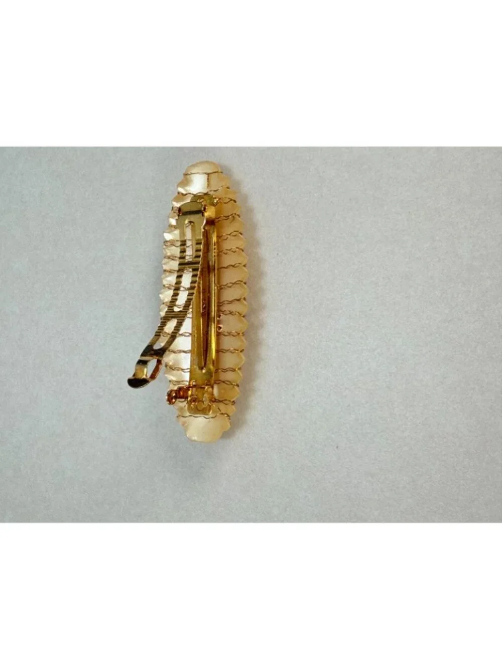 Vintage Peacock Hair Barrette Enamel Gold Tone Clip Hair Accessories